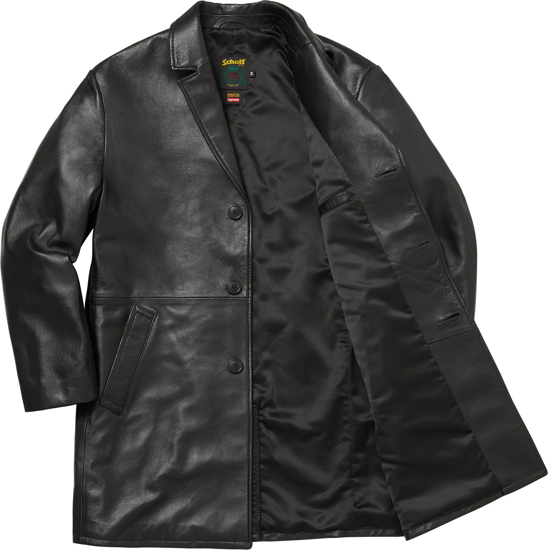 Supreme®/Schott® Leather Overcoat view 2